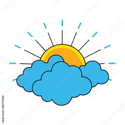 A bright blue sky stretches endlessly, sunlight sparkling warmly, casting golden rays that dance gently on clouds and bring the world to vibrant life.
