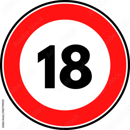 Speed limit 18 traffic sign vector