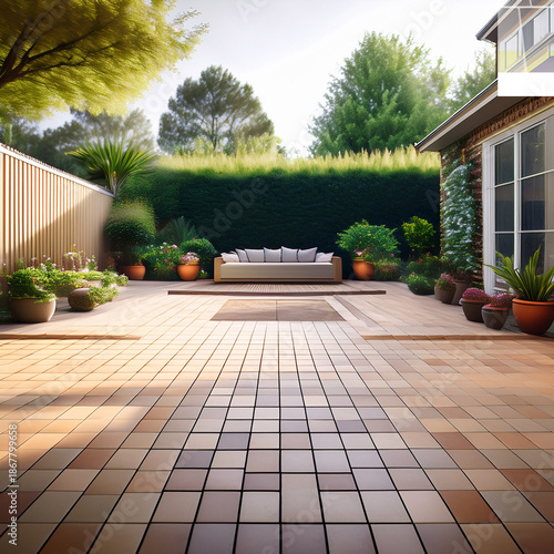 Wallpaper Mural Realistic European Garden Background for Outdoor Living Torontodigital.ca