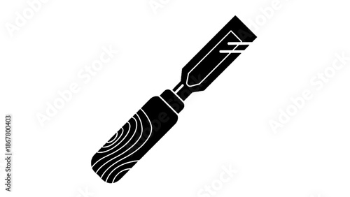 Vector illustration of a classic wood chisel, an essential carpentry hand tool, on transparent background