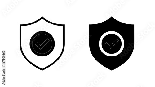 Vector illustration of security shield with checkmark icons on transparent background