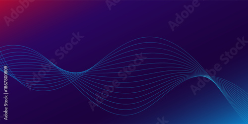 Blue purple red gradient mesh abstract background with wavy blended lines nice for wallpaper or banner