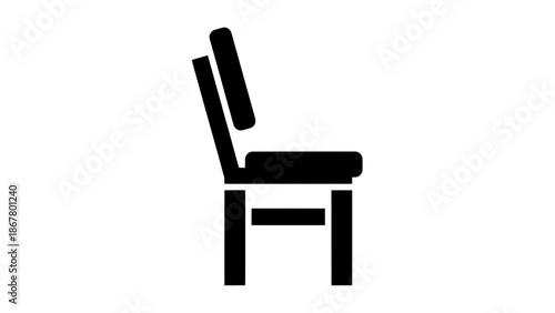 Vector illustration of a classic wooden chair, simple furniture design icon on transparent background