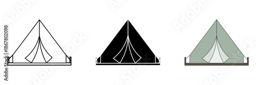 camping tent Set icon vector illiustration on white background