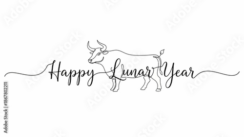 Lunar Year Celebration, Happy Cow, Festive Decoration, Graphic Design, Elegant, Artistic