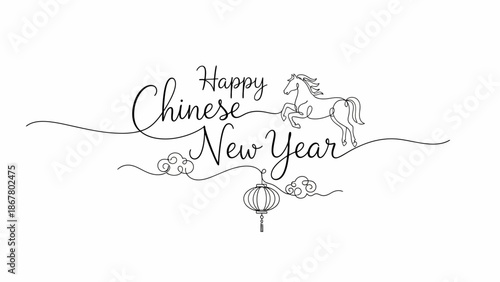 Happy Year of the Horse, Graphic Design Art