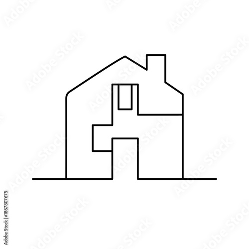 Line art house logo