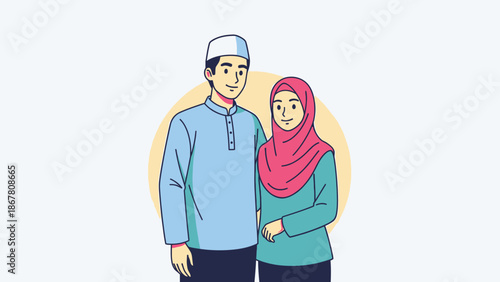 Muslim couple in traditional clothing