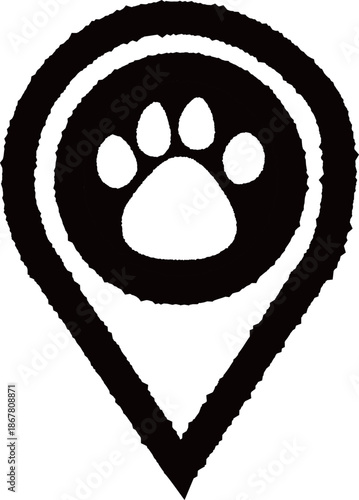 Pet Map Pin-mono