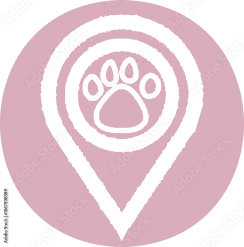 Pet Map Pin-pink