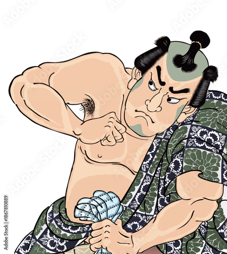 国芳もよう正札附現金男 五尺染五郎