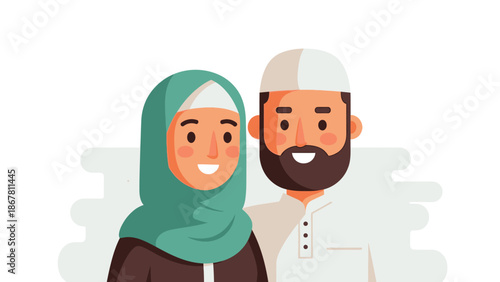 smiling muslim couple