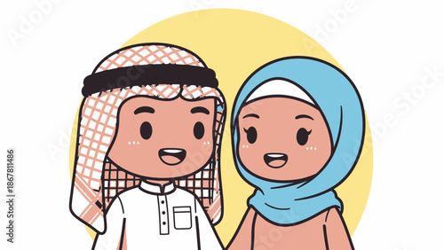 arab couple smiling