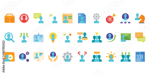 Human Resources icons set vector illustration