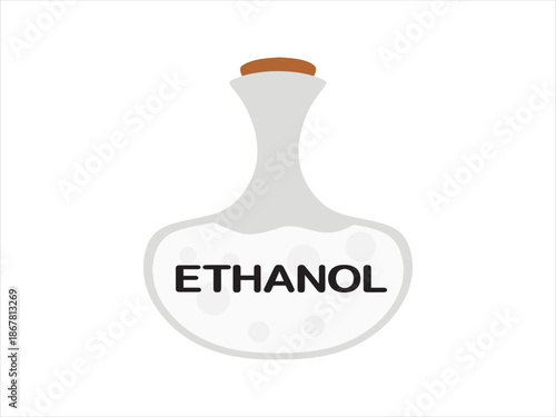 Hand Drawn Ethanol Ethyl Alcohol C2H5OH Illustration

