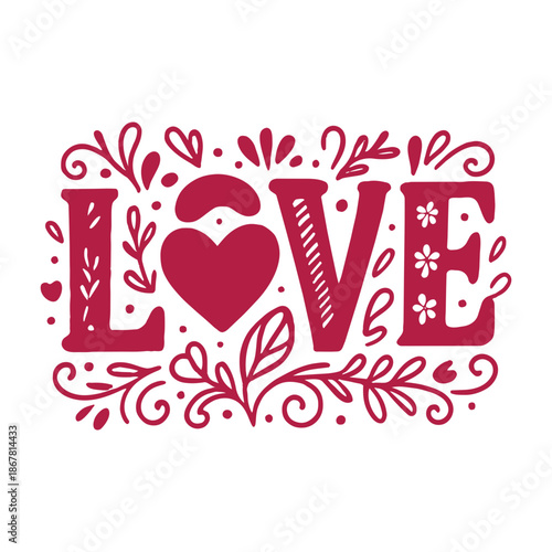 Vector LOVE decorado