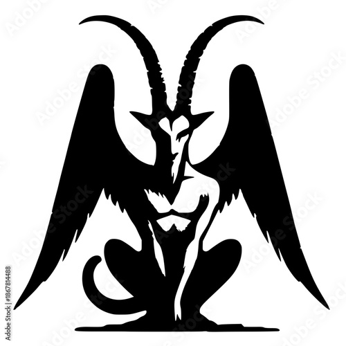 Silhouette of the statue of Baphomet