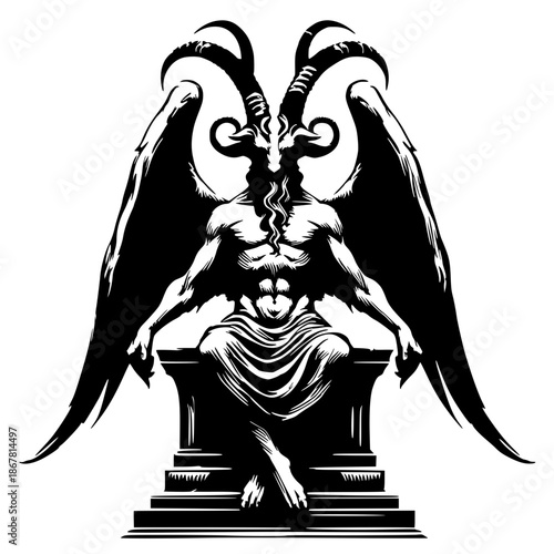 Silhouette of the statue of Baphomet