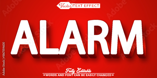  Alarm Alert Warning Vector Fully Editable Smart Object Text Effect