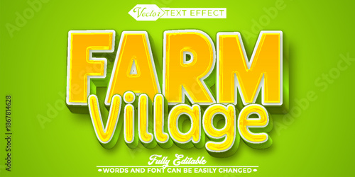  Farm Village Rural Life Vector Fully Editable Smart Object Text Effect