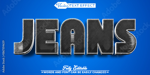  Classic Denim Jeans Vector Fully Editable Smart Object Text Effect