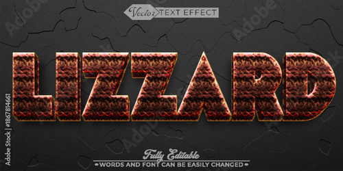  Lizard Reptile Wild Vector Fully Editable Smart Object Text Effect