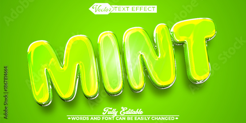  Mint Fresh Herb Vector Fully Editable Smart Object Text Effect