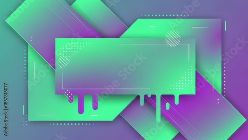 Vibrant abstract geometric background with modern gradient shapes and dripping liquid effect