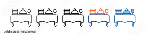 Buffet Line Different Set Vector Icon