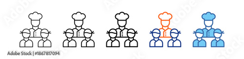 Kitchen Staff Different Set Vector Icon