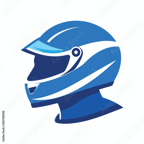 Dynamic Blue Racing Helmet Illustration Symbolizing Speed and Competition