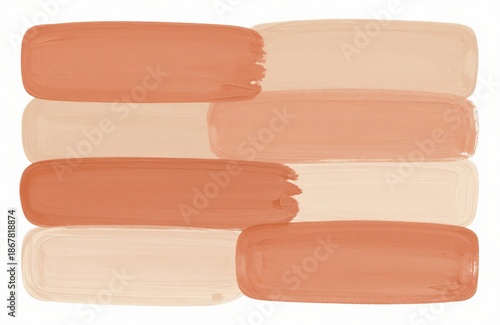 Terracotta and beige brush strokes on white background
