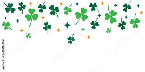 St. Patrick's Day background with a three-leaf clover vector pattern. vector ilustration