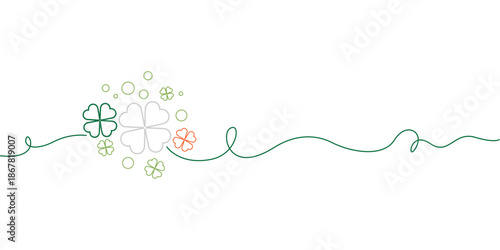 clover leaf vector line art design for st patrick's day eps 10