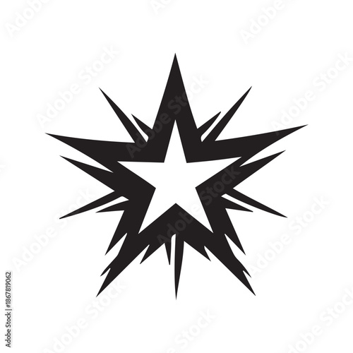 black and white star vector silhouette