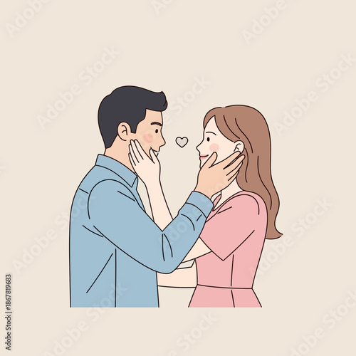 Couple in Love, Affectionate Embrace, Romantic Connection, Tender Moment