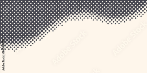 Modern Halftone Checkered Pattern Vector Rounded Square Dots Horizontal Smooth Curved Border Black Abstract Background. vector Eps 10
