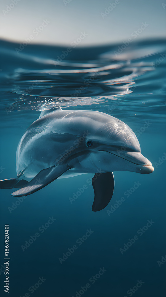 Naklejka premium Dolphin in the water
