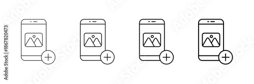 Social Post Icons Vector Set In Different Stroke Line Style