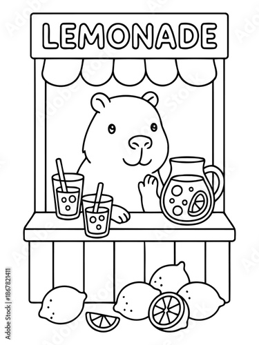 Refreshing Lemonade Stand: An adorable illustration captures the essence of a charming lemonade stand.