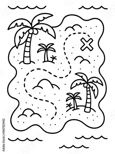 Treasure Map: Explore the mystery of a treasure map, charting a course towards adventure and hidden riches. An inviting design inspires imagination and the thrill of discovery.