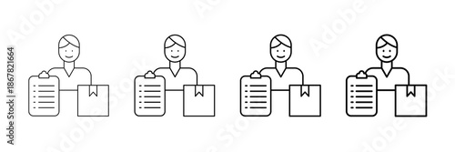 Supplier Icons Vector Set In Different Stroke Line Style