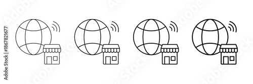 Online Store Icons Vector Set In Different Stroke Line Style