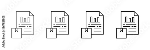 Product Research Icons Vector Set In Different Stroke Line Style