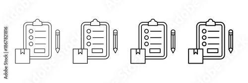 Order Form Icons Vector Set In Different Stroke Line Style