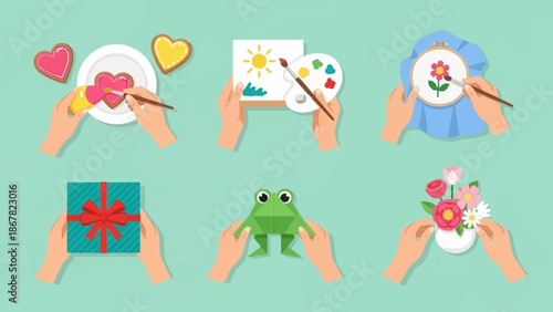 Creative Hands Engaging in Various Artistic Activities.