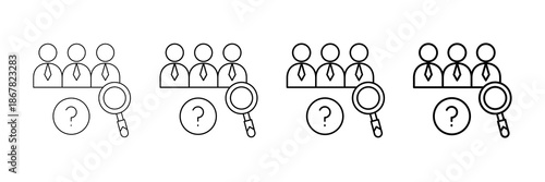 Candidate Search Icons Vector Set In Different Stroke Line Style