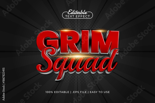 Grim Squad Editable Text Effect – Shiny Star Typography for Logo, Poster, and Title