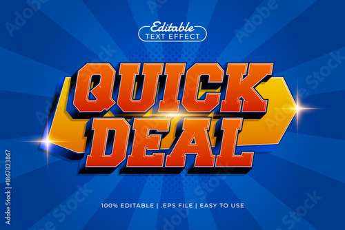 Quick Deal Editable Text Effect – Bold Sale Typography for Promotion, Banner, and Advertising
