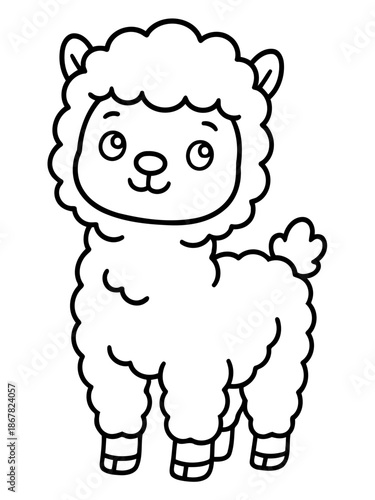 Llama Illustration: A charming illustration captures the sweet innocence of a llama.